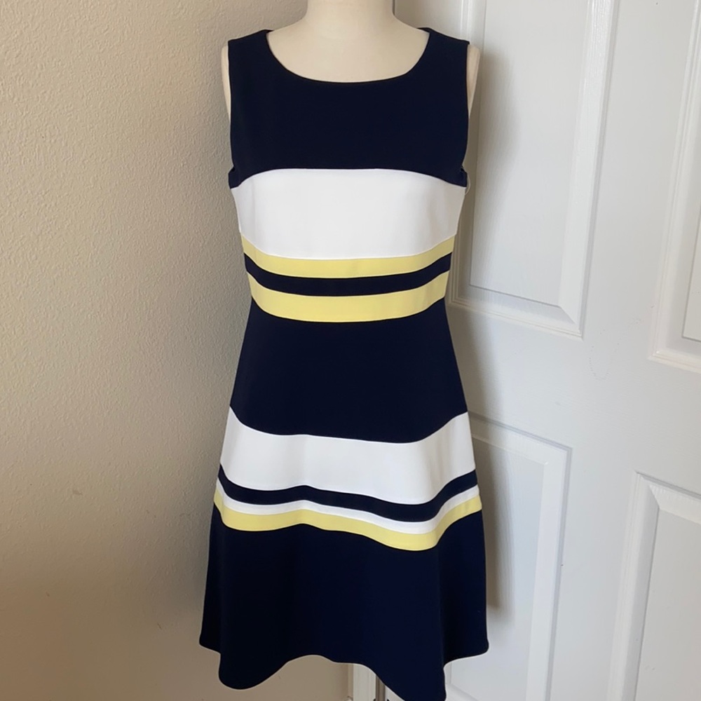 Tommy Hilfiger Navy Stripe Dress Size 8 NWT